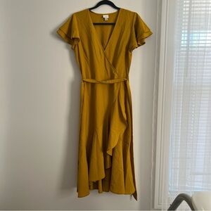 a new day Mustard High Low Wrap Dress
